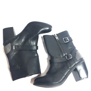 Torrid black bedazzled boots with side zippers